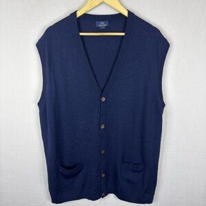 Brooks Brothers 346 Merino Wool Sweater Vest Men’s XXL Navy Blue